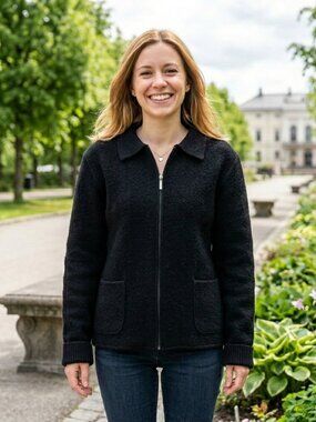 Rino Rossi Black Zip Up Wool Sweater